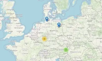 Screenshot eine geografischen Karte
